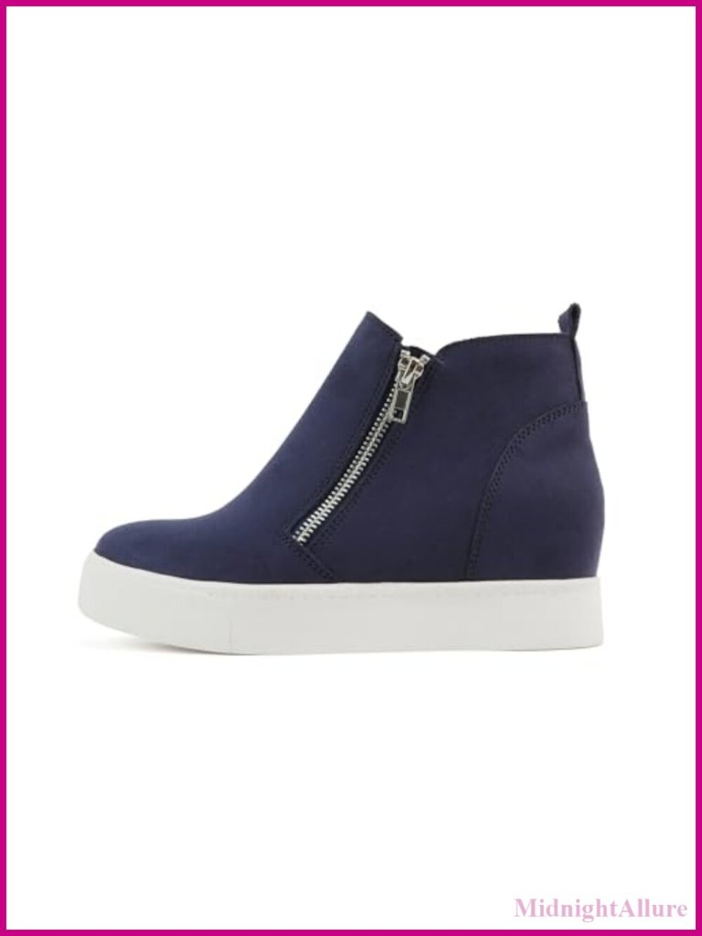 Hidden Wedge Ankle Booties Side Zipper Platform Sneaker Heels